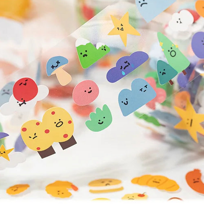 YuXian (语闲) Food Mood Themed Rolls with Die-Cut Stickers