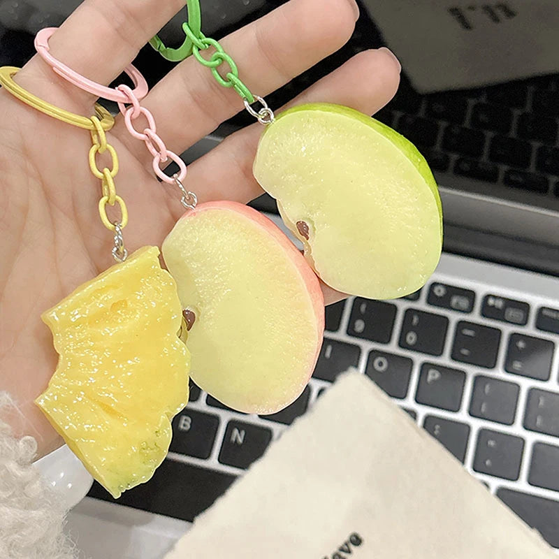 Semi-Glossy Fruit Slice Keychain