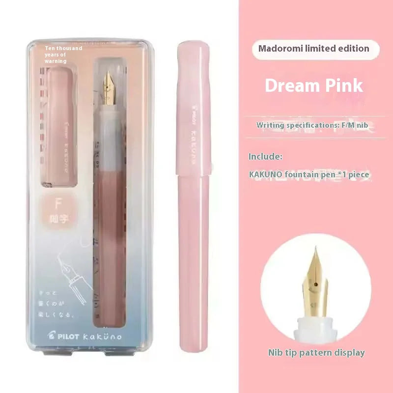 PILOT Transparent Kakuno Fountain Pen with 0.4-0.7mm Nib