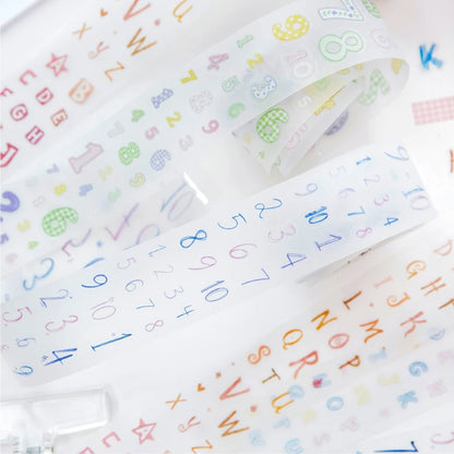 MUGUANG “Daily ‘Composition” Number and Letter Sticker Roll