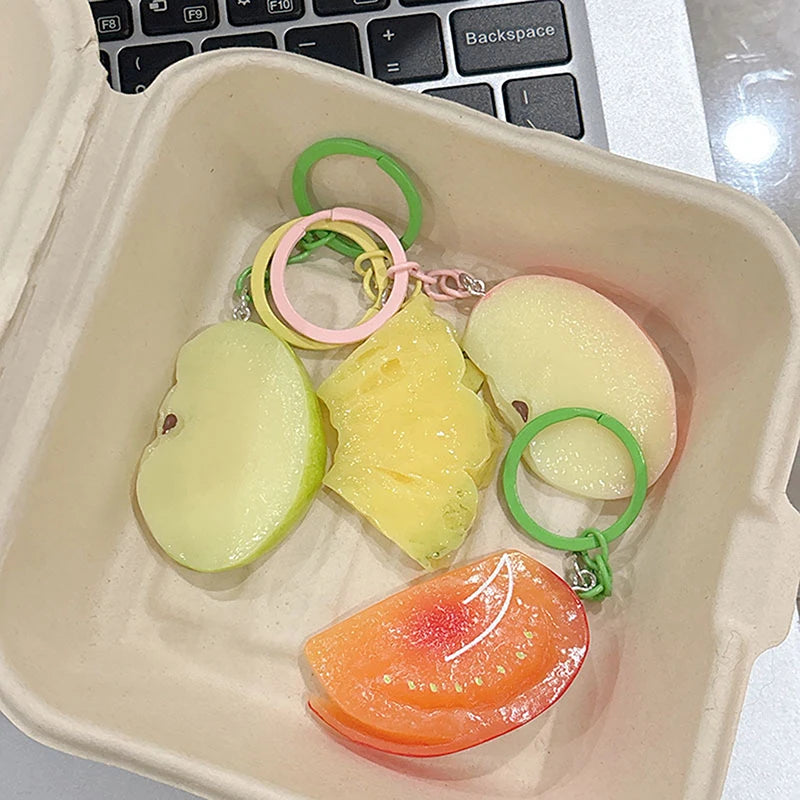 Semi-Glossy Fruit Slice Keychain