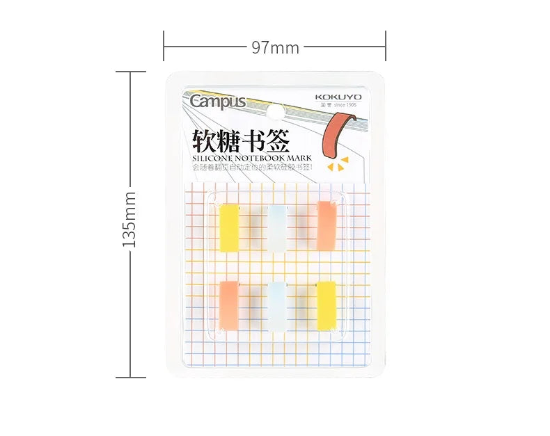 KOKUYO Silicone Novelty Bookmark Set of 6