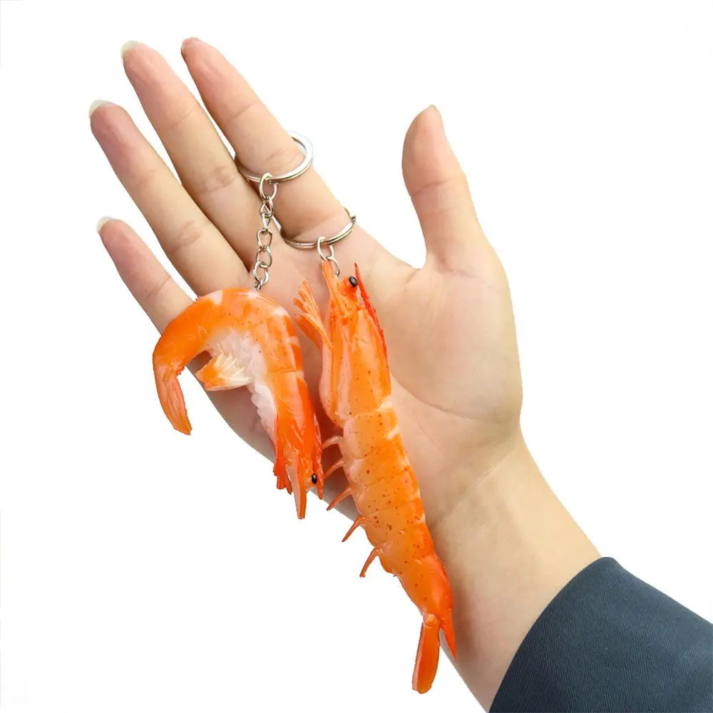 Simulation PVC Prawn Keychain