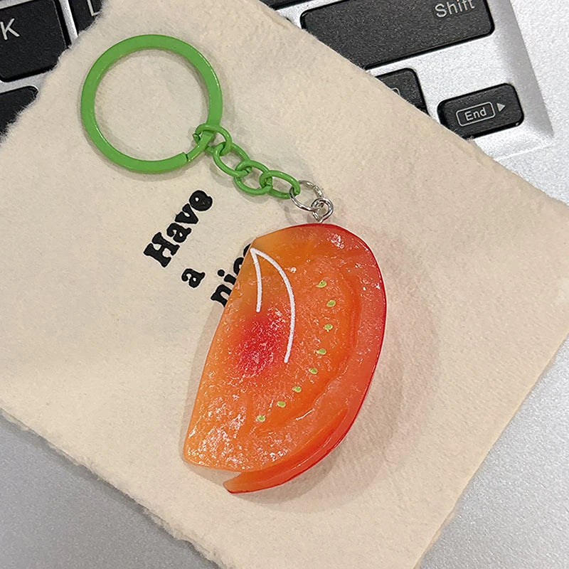 Semi-Glossy Fruit Slice Keychain