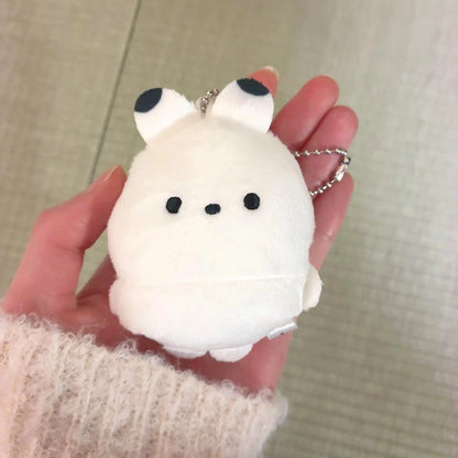 Original Capsule Toys White Animal Plush with Ball Chain