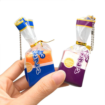 Soft Bread Keychain Taiwan Simulation Toast Bread Keychain Milk Flavor PU Foam Slow Rebound Squeezable Joyful Decoration