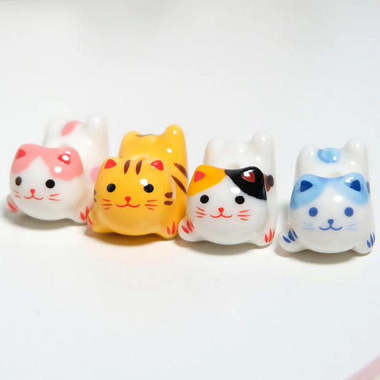 Ceramic Lucky Cat Bead Set