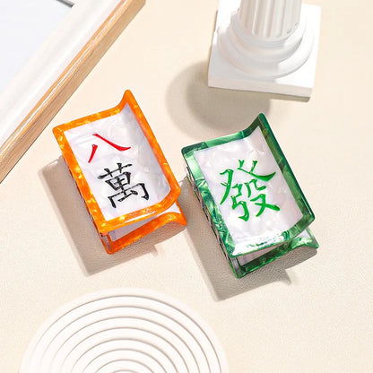 Mahjong Hair Claw Clip