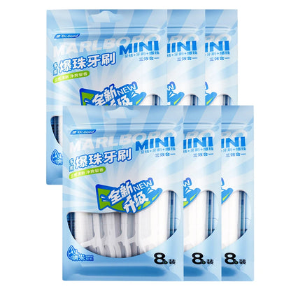 Portable and individually packaged 3-in-1 nano brush head toothbrush floss disposable toothbrush for adults on business trips