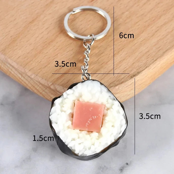 Simulation Sushi Roll Keychain