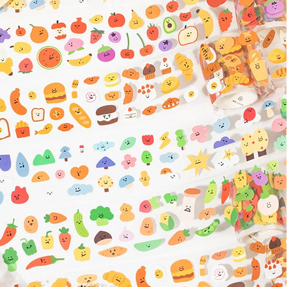 YuXian (语闲) Food Mood Themed Rolls with Die-Cut Stickers