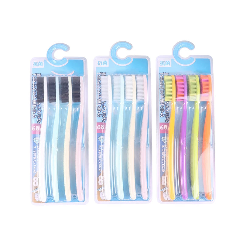 Soft Bristle and Long Handle Toothbrush Pack of 4
