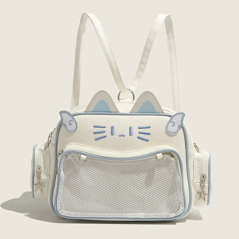 PU Leather Cat Rectangle Ita Crossbody Bag