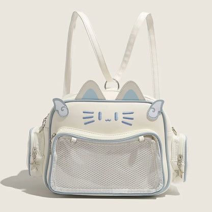 PU Leather Cat Rectangle Ita Crossbody Bag