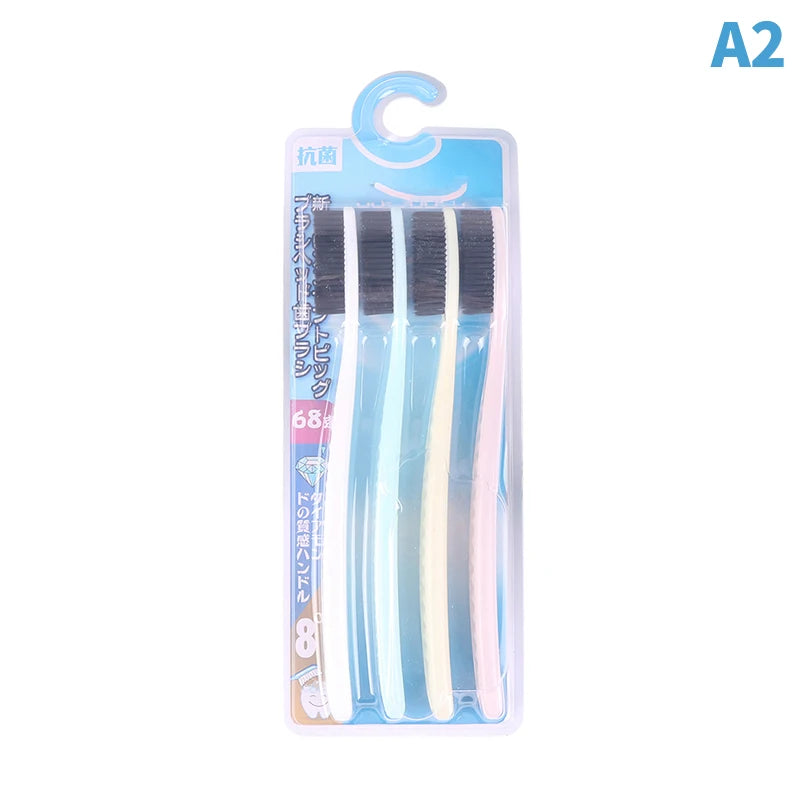 Soft Bristle and Long Handle Toothbrush Pack of 4
