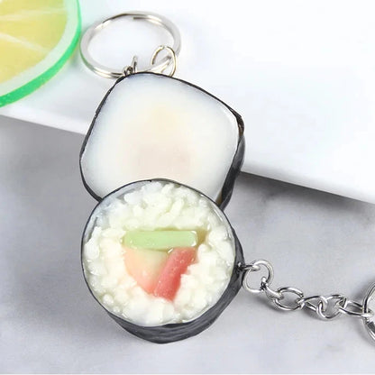 Simulation Sushi Roll Keychain
