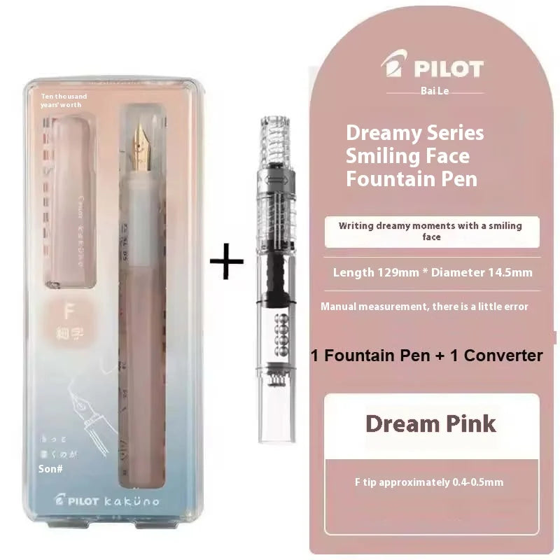 PILOT Transparent Kakuno Fountain Pen with 0.4-0.7mm Nib