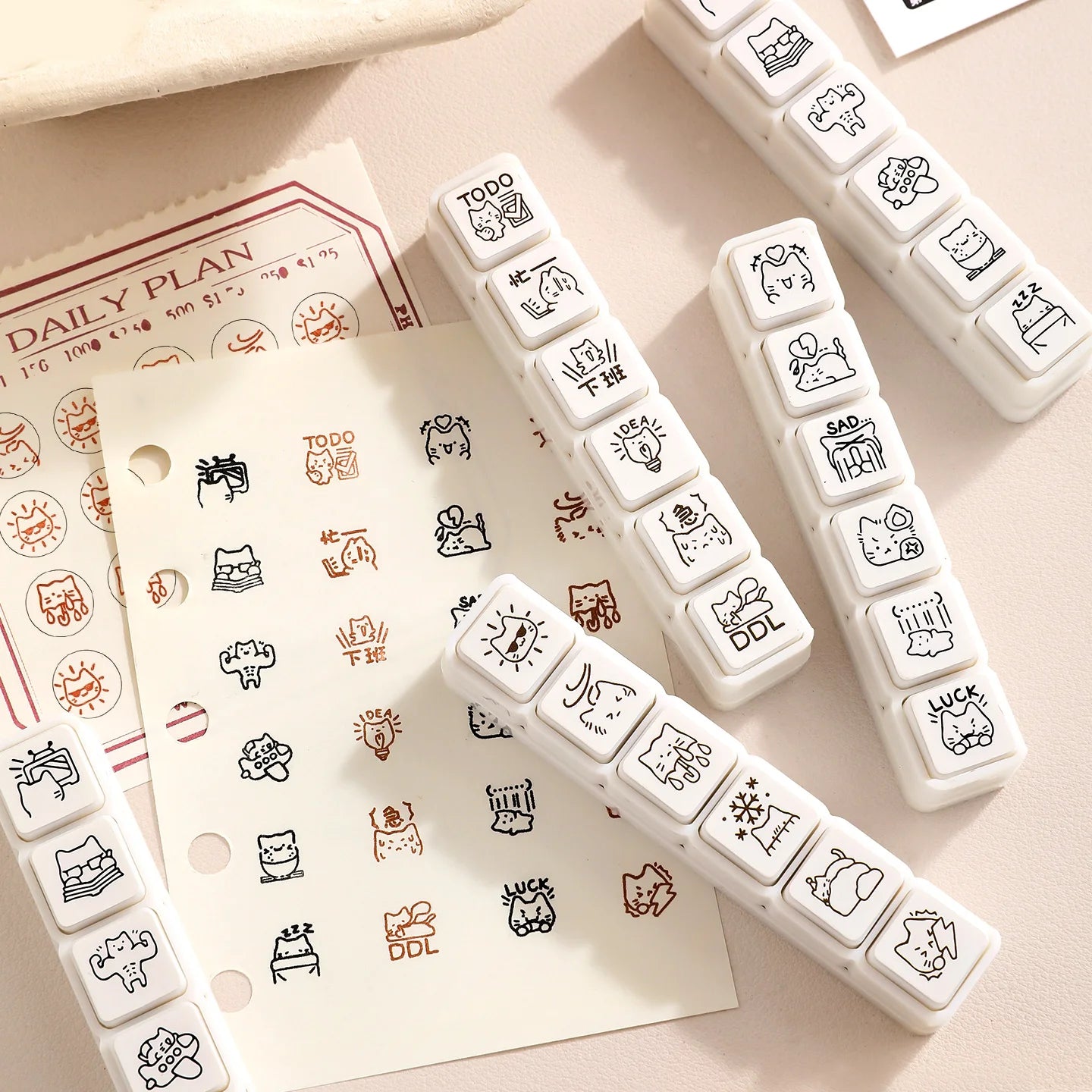 JRNL Co. Cat Emoji Stamp Block Set