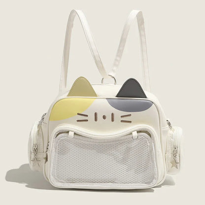 PU Leather Cat Rectangle Ita Crossbody Bag