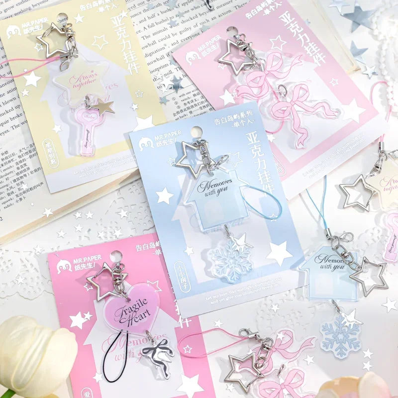 Lighthearted Acrylic Pendant Keychain