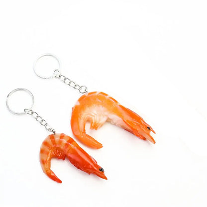 Simulation PVC Prawn Keychain