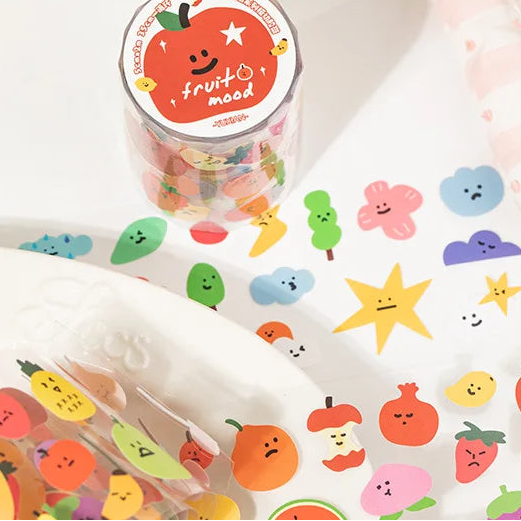 YuXian (语闲) Food Mood Themed Rolls with Die-Cut Stickers