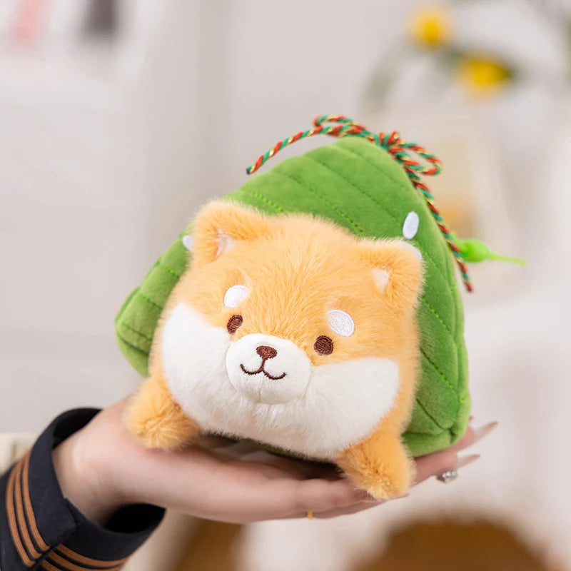 Zongzi Plush Toys Adorably Capybara Pig Shiba Inu Stuffed Doll Backpack Pendant Keychain Decor Toys Dragon Boat Festival Gifts