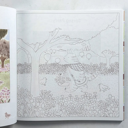 Pastel Town Small Happiness Coloring Book By Japanese Illustrator Aito Lovely Animals' Daily Life Coloring Pages Book