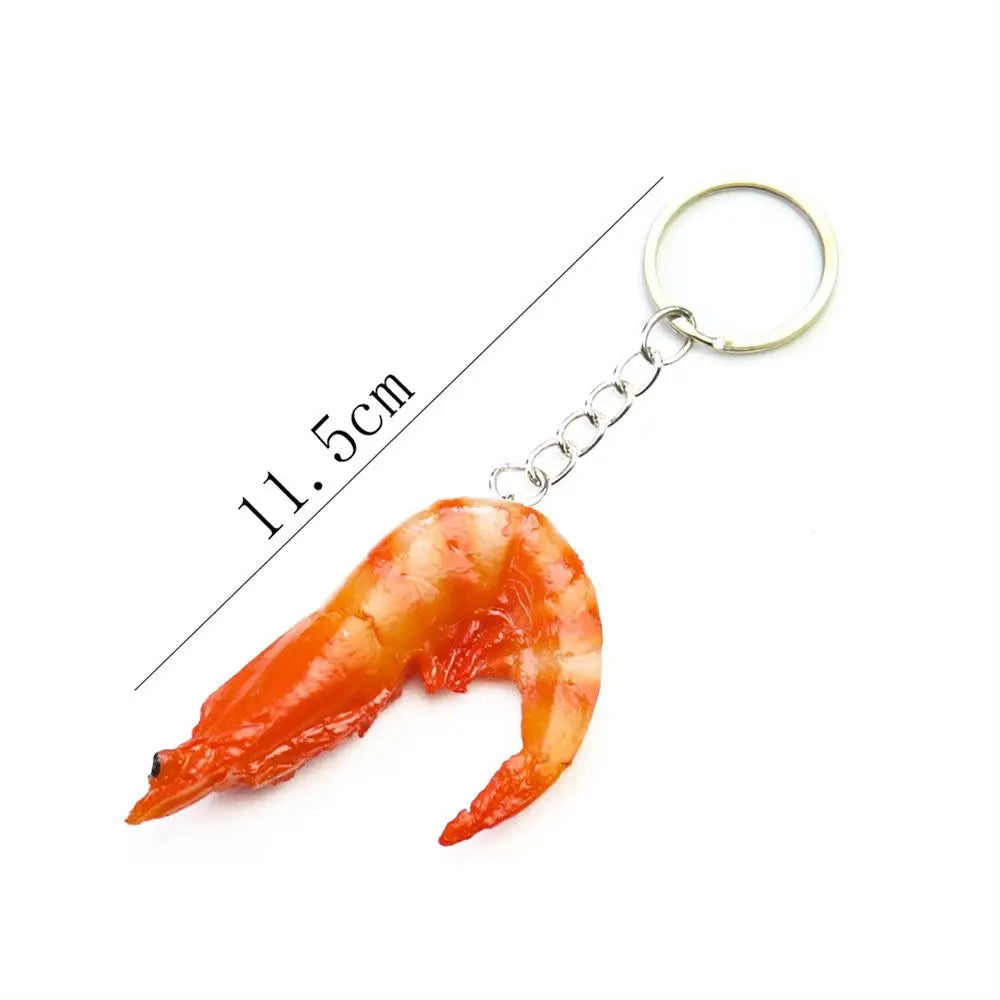 Simulation PVC Prawn Keychain
