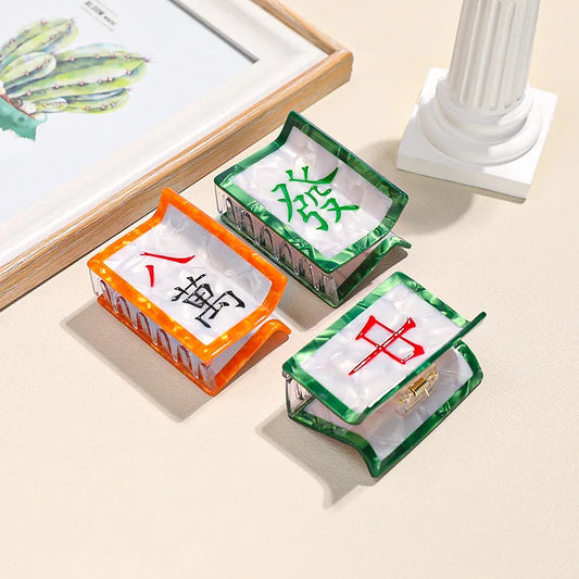 Mahjong Hair Claw Clip