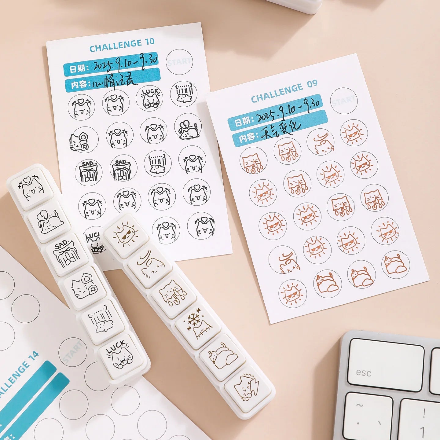 JRNL Co. Cat Emoji Stamp Block Set