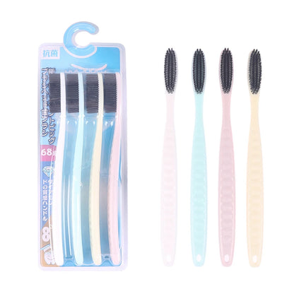 Soft Bristle and Long Handle Toothbrush Pack of 4