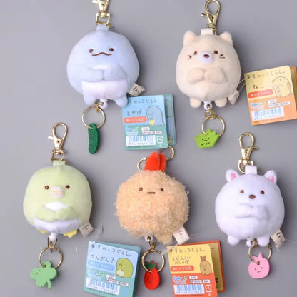 Sumikkogurashi Plush Keychain Cute Penguin Bag Pendant Kawaii Fried Shrimp Soft Stuffed Animal  Accessories For Birthday Gift