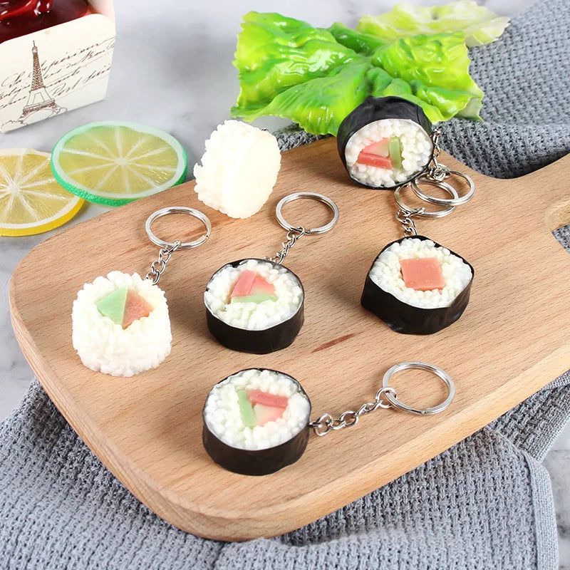 Simulation Sushi Roll Keychain