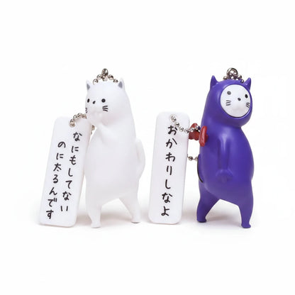 Toys cabin capsule toys kawaii Kooriyama Mini Figure Keychain failed to lose weight cat Getting Fat Neko ballchain pendant