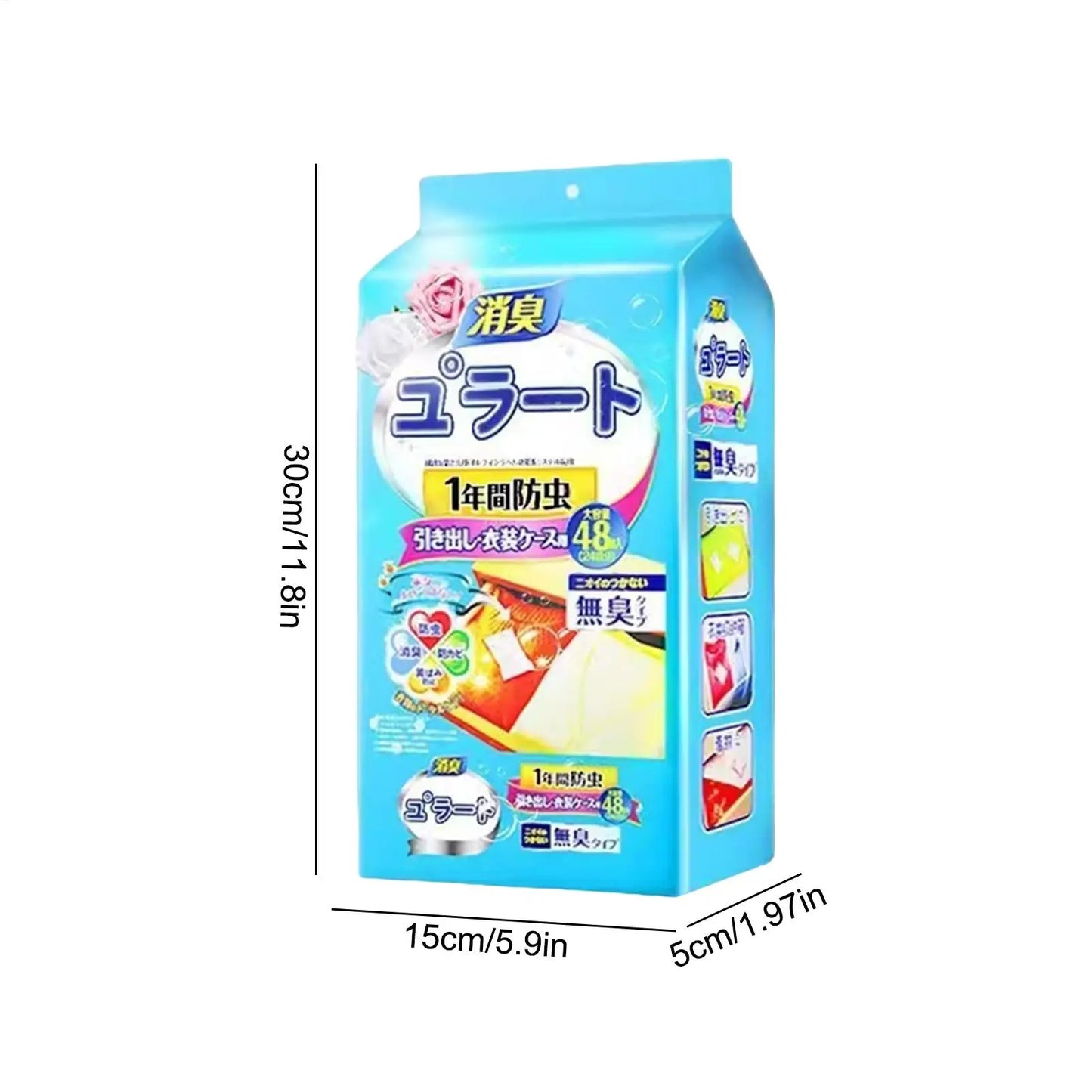 Earth Chemical Anti-Mold and Insect-Repellent Scented Satchet Bag of 48