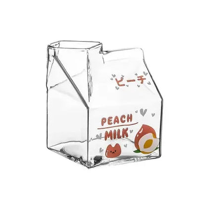 350ml Fruit Themed Heat Resistant Milk Carton Glass