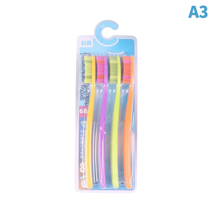 Soft Bristle and Long Handle Toothbrush Pack of 4