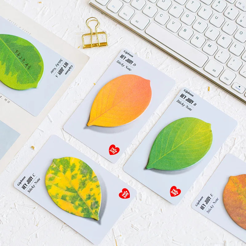 25 Sheet Die-Cut Leaf Memo Pad