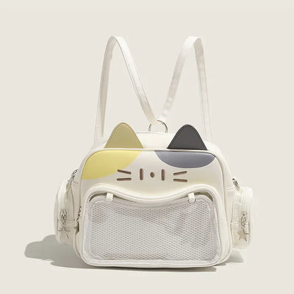 PU Leather Cat Rectangle Ita Crossbody Bag
