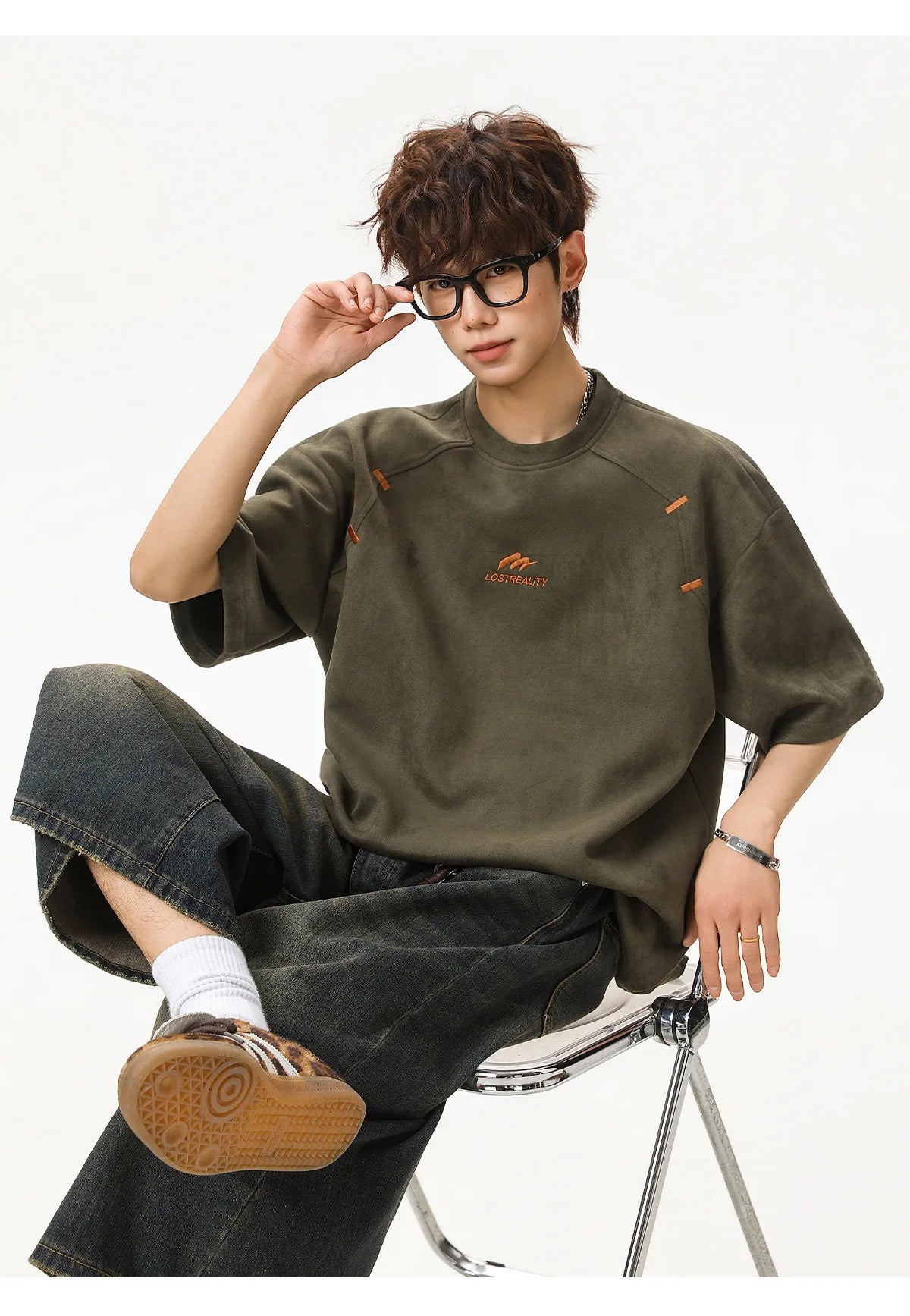 Textured Cotton T-Shirt