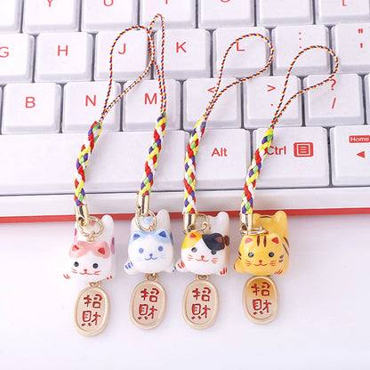 Ceramic Lucky Cat Bead Set of 4