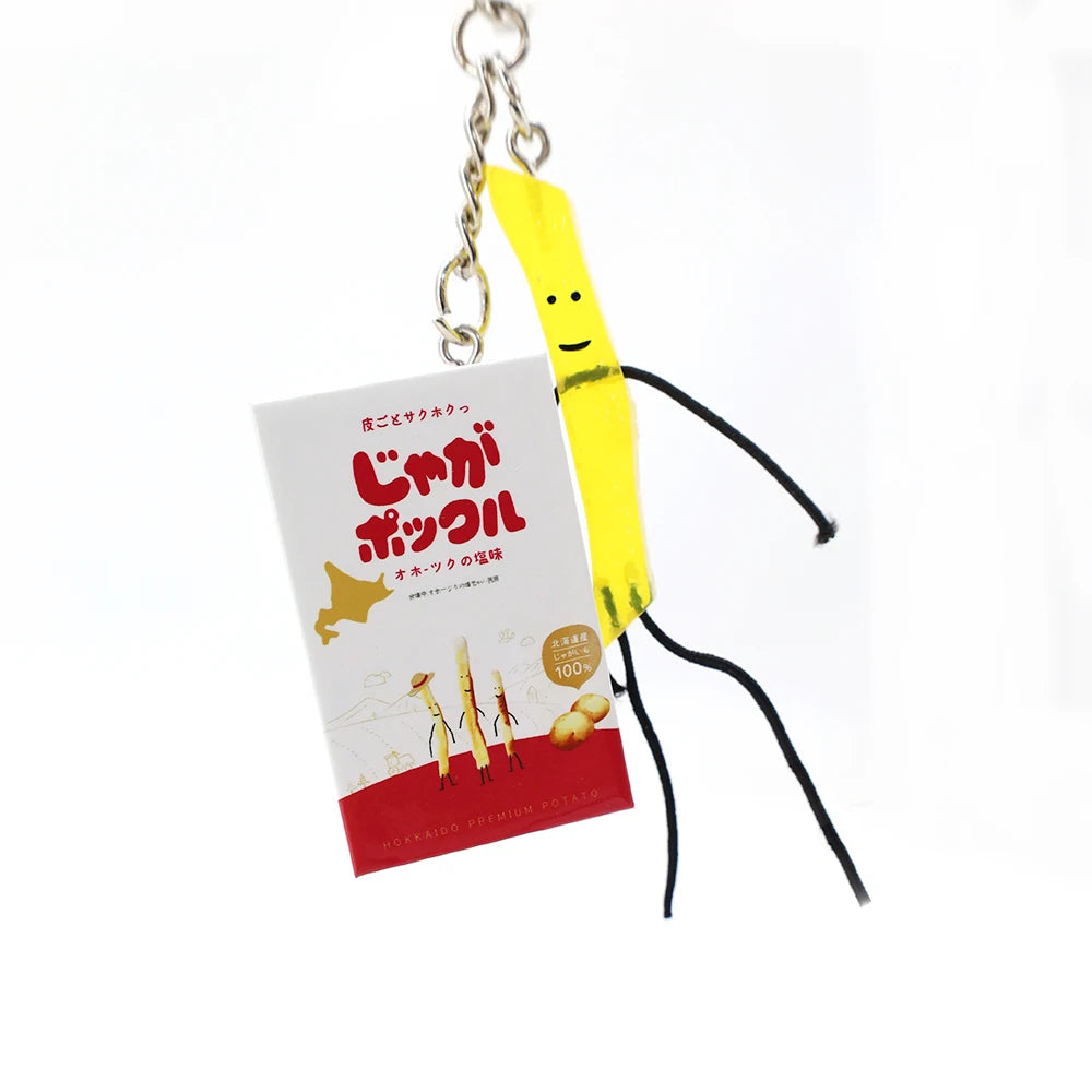 Simulated Box of Jaga Pokkuru (じゃがポックル) Potato Sticks Keychain