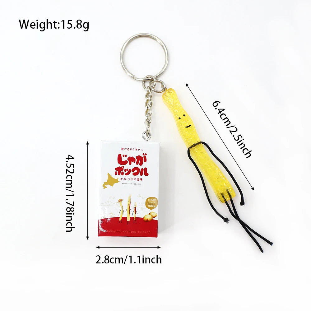 Simulated Box of Jaga Pokkuru (じゃがポックル) Potato Sticks Keychain