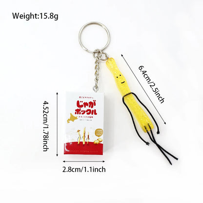 Simulated Box of Jaga Pokkuru (じゃがポックル) Potato Sticks Keychain
