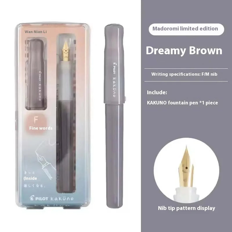 PILOT Transparent Kakuno Fountain Pen with 0.4-0.7mm Nib