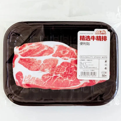 CHUGU 50 Sheet Hyper-Realistic Pack of Meat Memo Pad