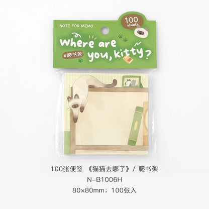NOTE FOR 100 Sheet “Where are you, kitty?” Memo Pad