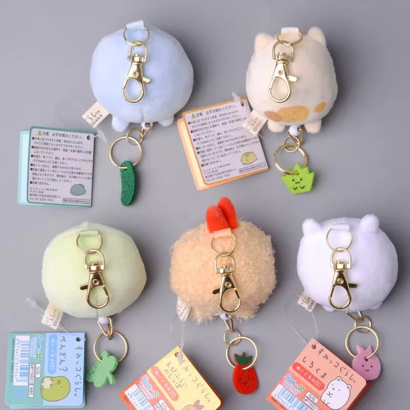 Sumikkogurashi Plush Keychain Cute Penguin Bag Pendant Kawaii Fried Shrimp Soft Stuffed Animal  Accessories For Birthday Gift