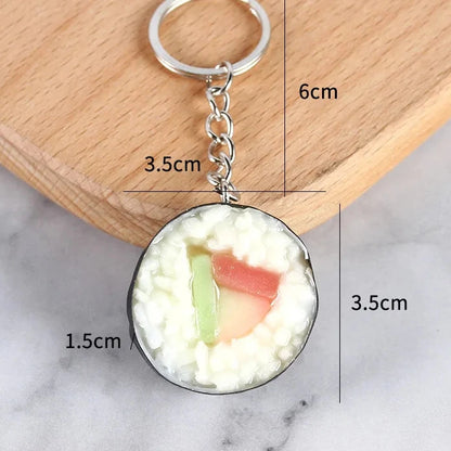 Simulation Sushi Roll Keychain
